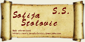 Sofija Stolović vizit kartica